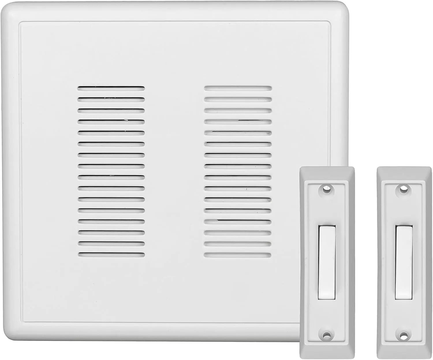 PrimeChime Plus 2 Electric Doorbell Kit - Doorbells for Home - Includes Selectable Ring Chimes - Basic Button, White - NICOR Lighting
