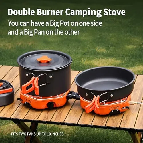 Propane 2 Burner Camping Stove w/ Carrying Bag,Portable Folding Stove