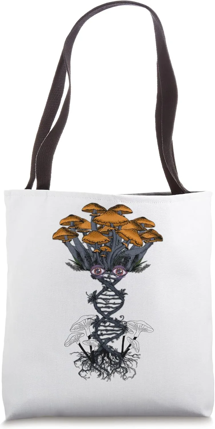 Psychedelic DNA Shroom Trippy Mushroom Gear Tote Bag