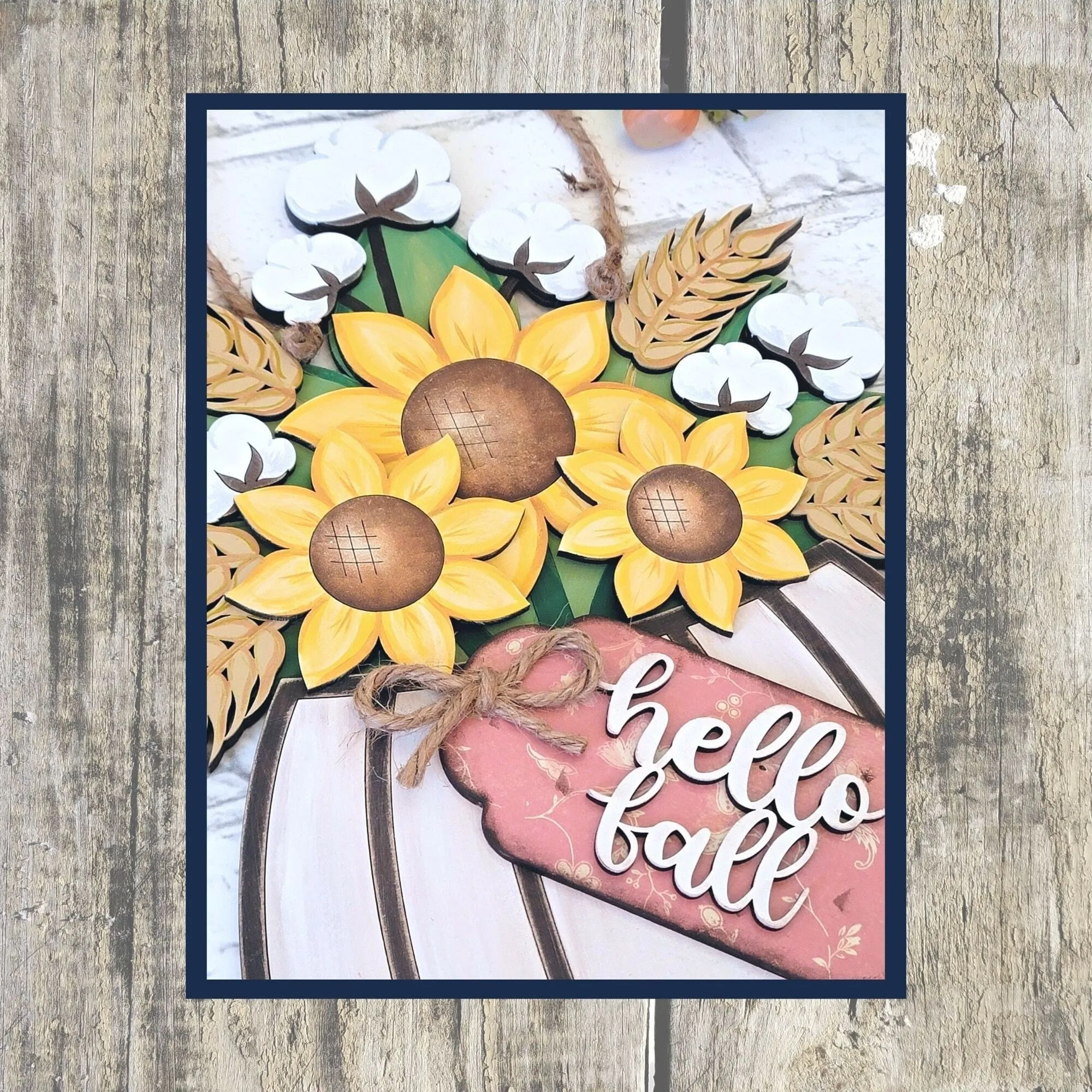 Pumpkin Floral Door/Wall Hanger DIY Fall Kit - Paint it Yourself Fall Kit