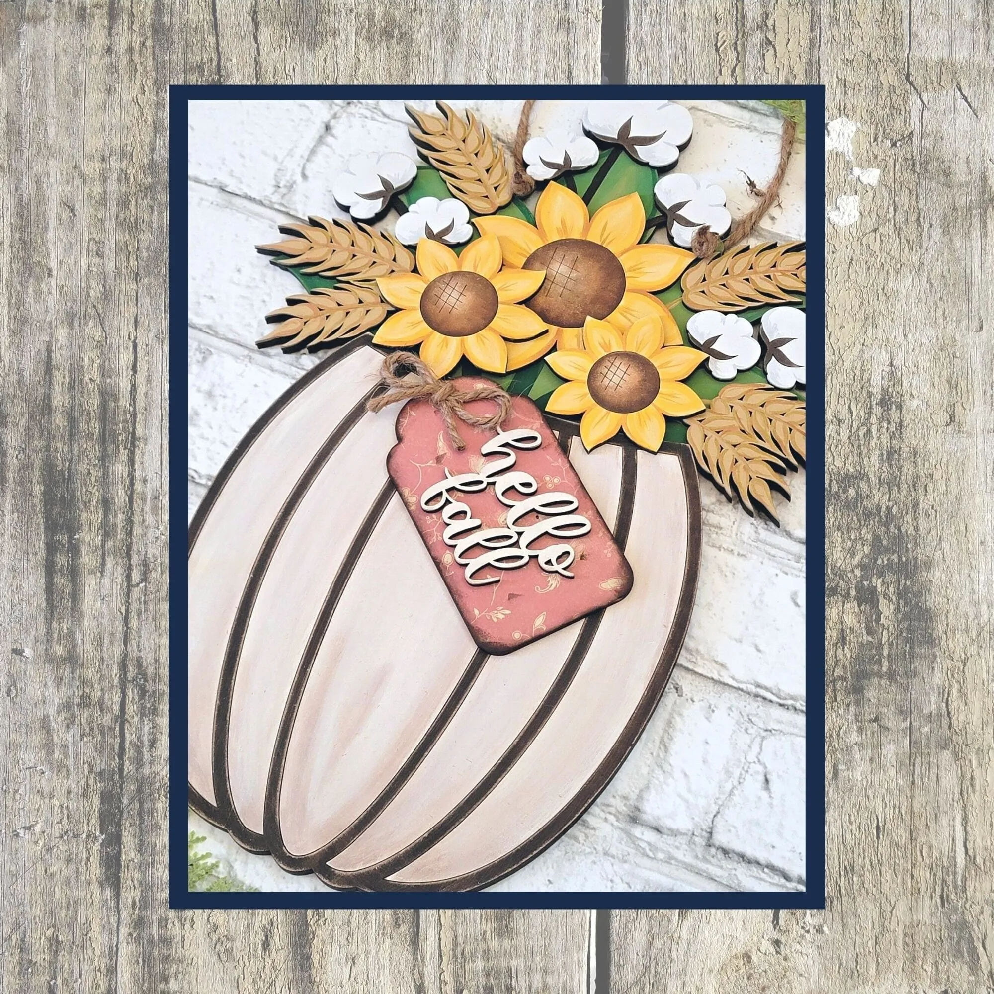 Pumpkin Floral Door/Wall Hanger DIY Fall Kit - Paint it Yourself Fall Kit
