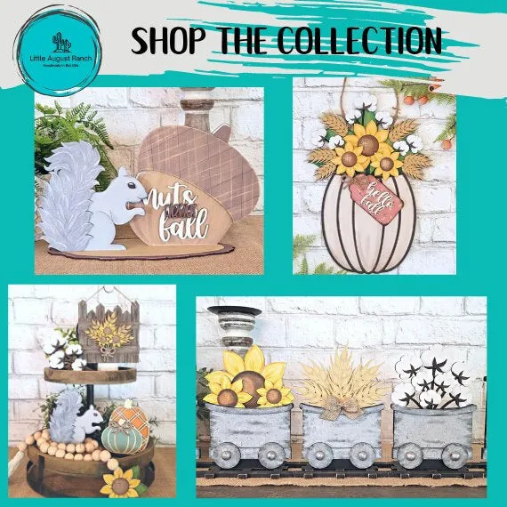 Pumpkin Floral Door/Wall Hanger DIY Fall Kit - Paint it Yourself Fall Kit