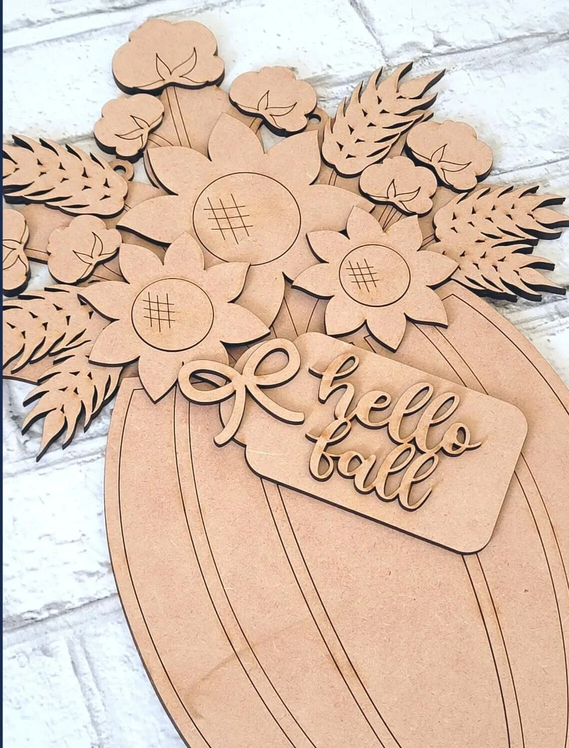 Pumpkin Floral Door/Wall Hanger DIY Fall Kit - Paint it Yourself Fall Kit