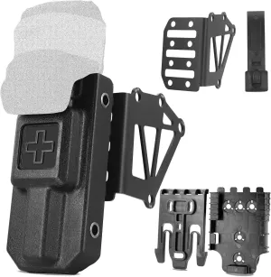 QLS Quick Locking System Kit with Locking Fork and Receiver Plate, TQ Holder for Gun Holster Drop Flex Adapter and Mid-Ride Belt Loop with Drop Leg Platform, Black Color, Rght Hand