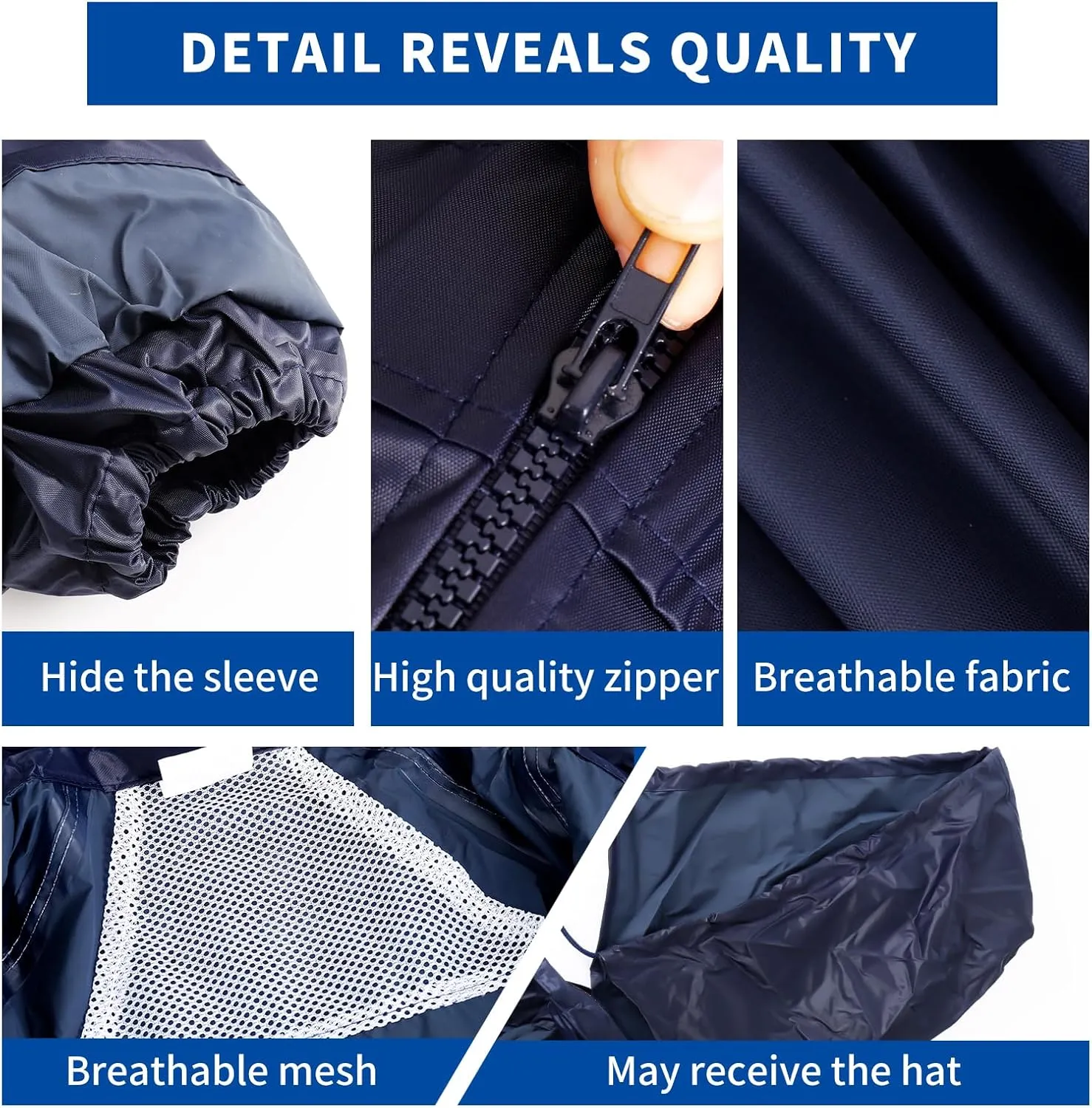 Raincoat Suit Outdoor Waterproof Breathable High Reflective High Performance Durable Rain Gear Hooded Jacket