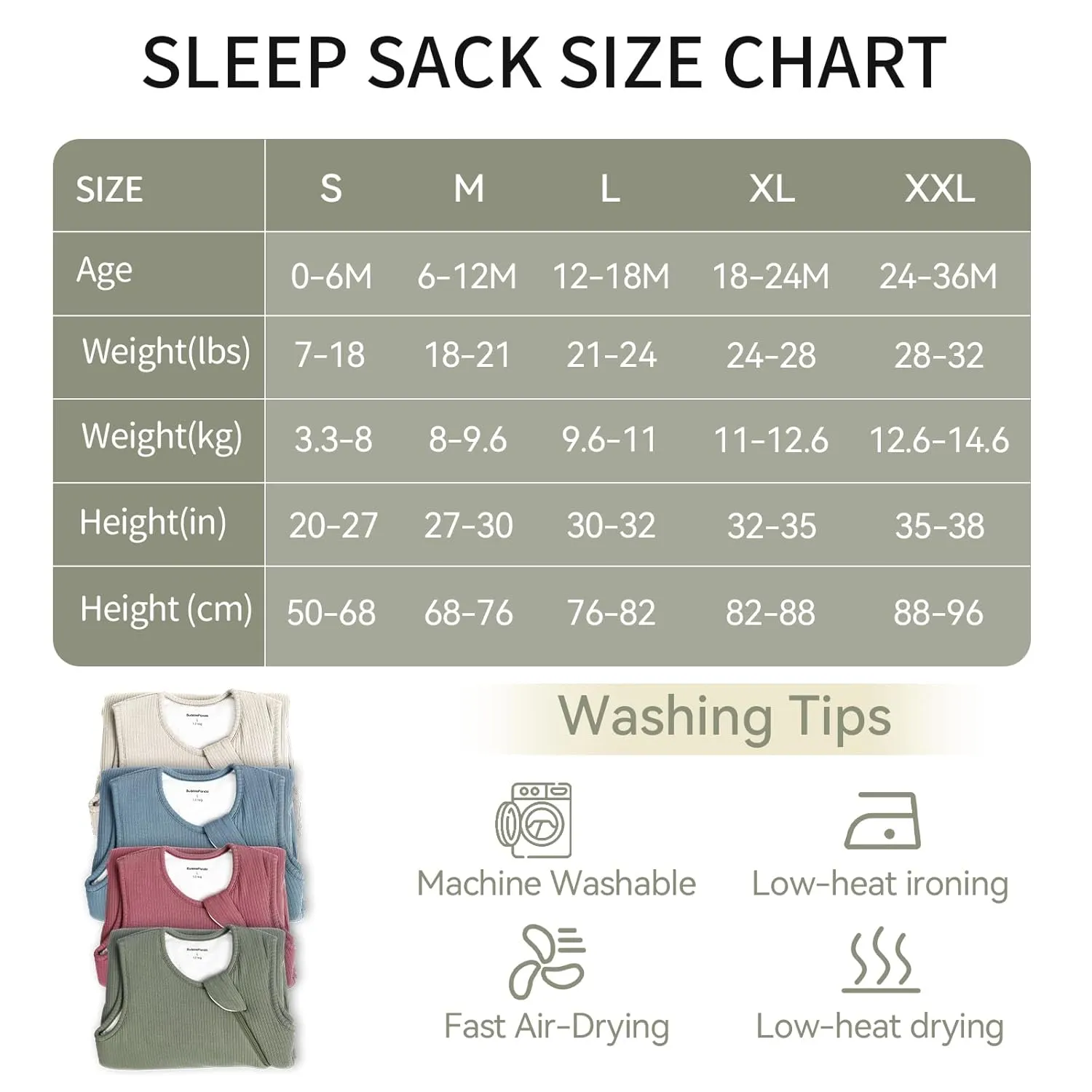Rayon Made from Bamboo Sleep Sack 0-6 Months Newborn Infant Sleep Sack 0-3 Months 1.0 Tog Breathable Baby Wearable Blanket With 2-Way Zipper Unisex Sleeping Bag for Babies
