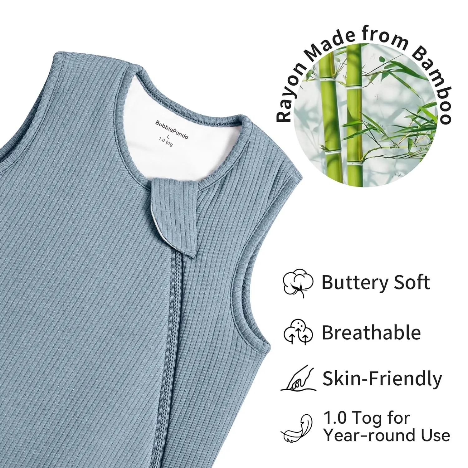 Rayon Made from Bamboo Sleep Sack 2t-3t Supersoft Toddler Sleeping Sack 24-36 Months 1.0 Tog Breathable Baby Wearable Blanket with 2-Way Zipper Unisex Sleeping Bag for Babies