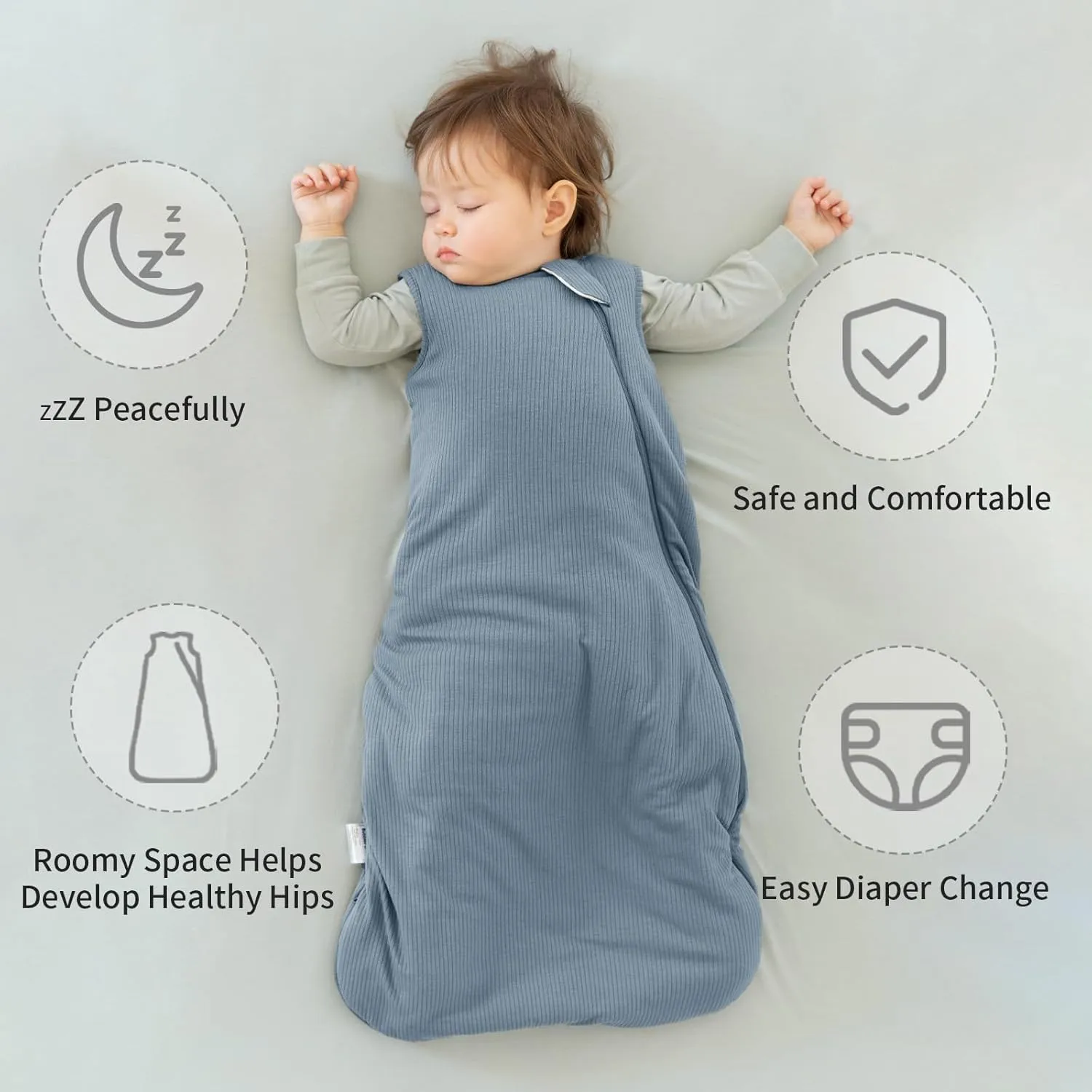 Rayon Made from Bamboo Sleep Sack 2t-3t Supersoft Toddler Sleeping Sack 24-36 Months 1.0 Tog Breathable Baby Wearable Blanket with 2-Way Zipper Unisex Sleeping Bag for Babies