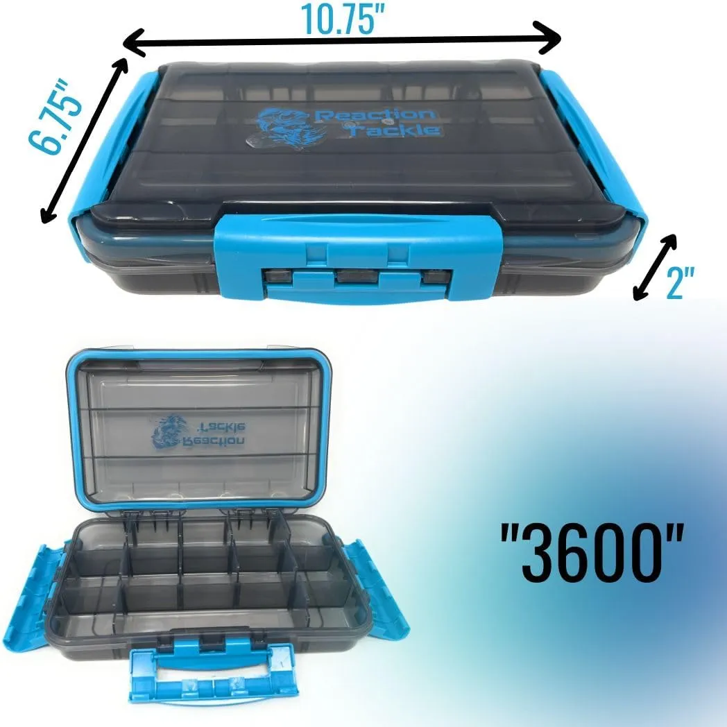 Reaction Tackle Ultimate Tackle Box Trays: Boxes to Organize and Store in Your Fishing Tackle Bag! for Anglers on The Go - 3600 Tackle Tray and 3700 Tackle Trays - 3-Clip Waterproof Tray