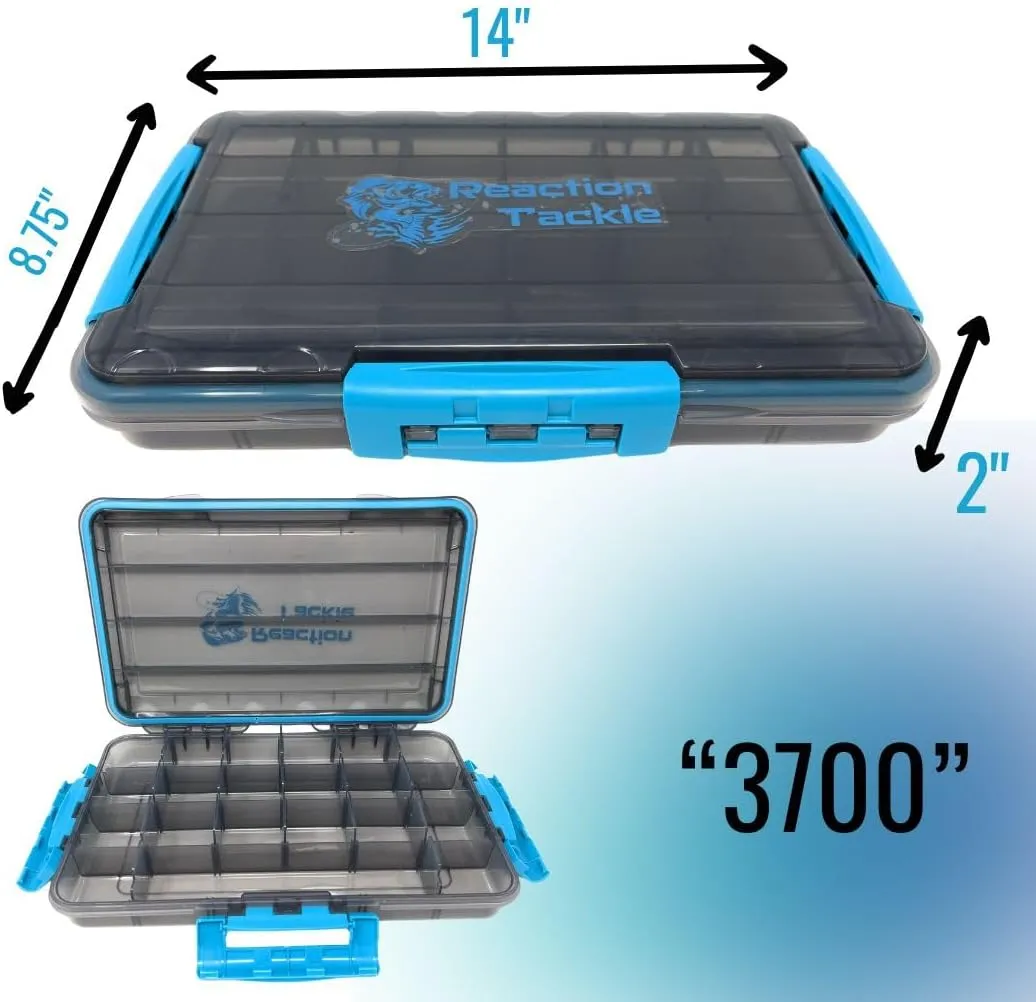 Reaction Tackle Ultimate Tackle Box Trays: Boxes to Organize and Store in Your Fishing Tackle Bag! for Anglers on The Go - 3600 Tackle Tray and 3700 Tackle Trays - 3-Clip Waterproof Tray