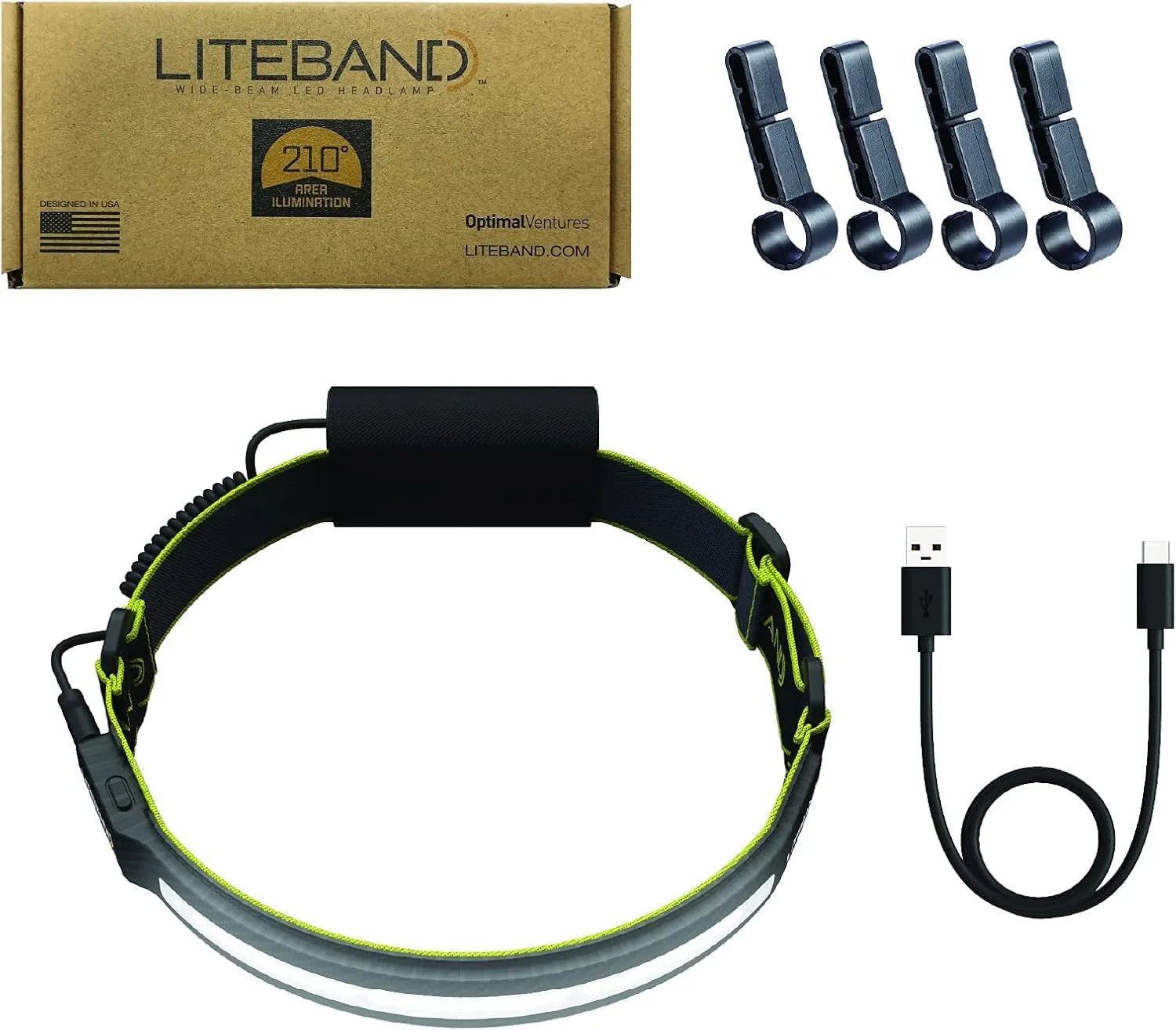 Rechargeable LED Headlamp - Liteband PRO 1000 Lumens Super Bright Head Lamp, Battery Powered Tactical Headlamps, Camping, Running, Hard Hat Light, Best Rated Hands Free Forehead Flashlight, Carbon