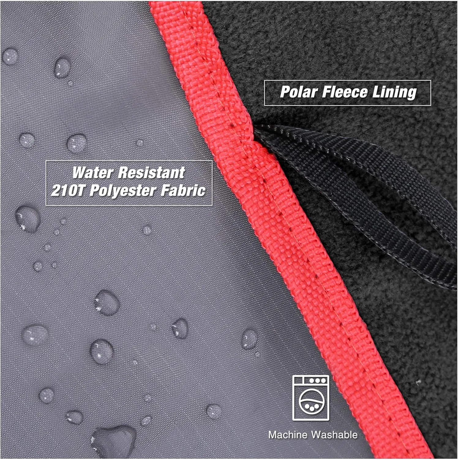 REDCAMP Large Waterproof Stadium Blanket for Cold Weather, Soft Warm Fleece Camping Blanket Windproof for Outdoor Sports, Blue/Red (Outer Grey/Inner Black)