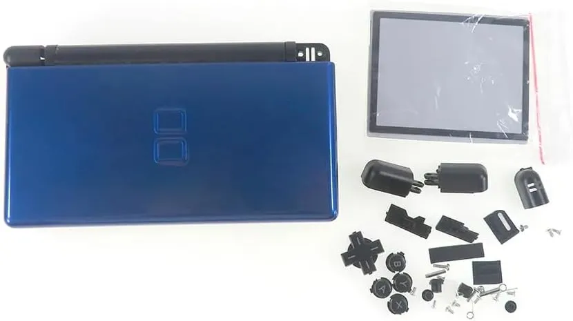 Replacement Housing Shell Case Kit with Buttons Set for Nintendo DS Lite for NDSL Console Repair Parts (Blue Black)