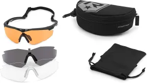 Revision Military StingerHawk Deluxe Vermillion Kit – Anti-Fog, Tactical Military Ballistic and Eye Protection Glasses