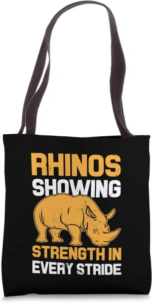 Rhinos Showing Strength In Every Stride I Rhino Tote Bag