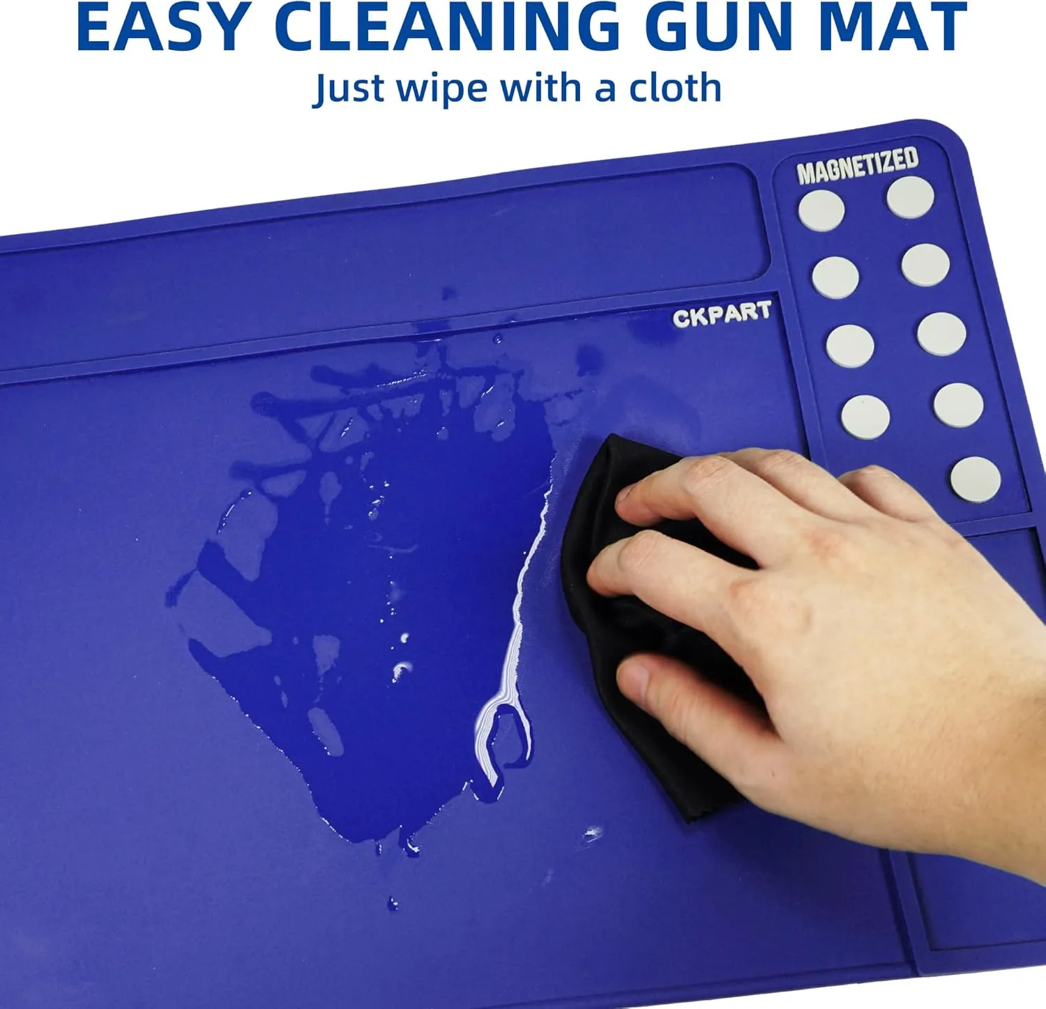 Rifle Gun Cleaning Mat, Anti-Slip Rubber Tactical Magnetic Mat, Gun Maintenance Mat,Gun Maintenance Mat for Gun Cleaning Kits 36" x 12"