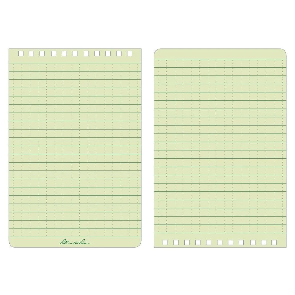 Rite in the Rain All Weather 946-Kit Green Pocket Notebook Black Pen Tan Cordura Cover 102 x 152mm