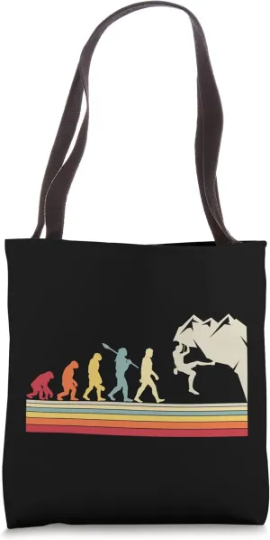 Rock Climbing Human Evolution Vintage Climber Tote Bag