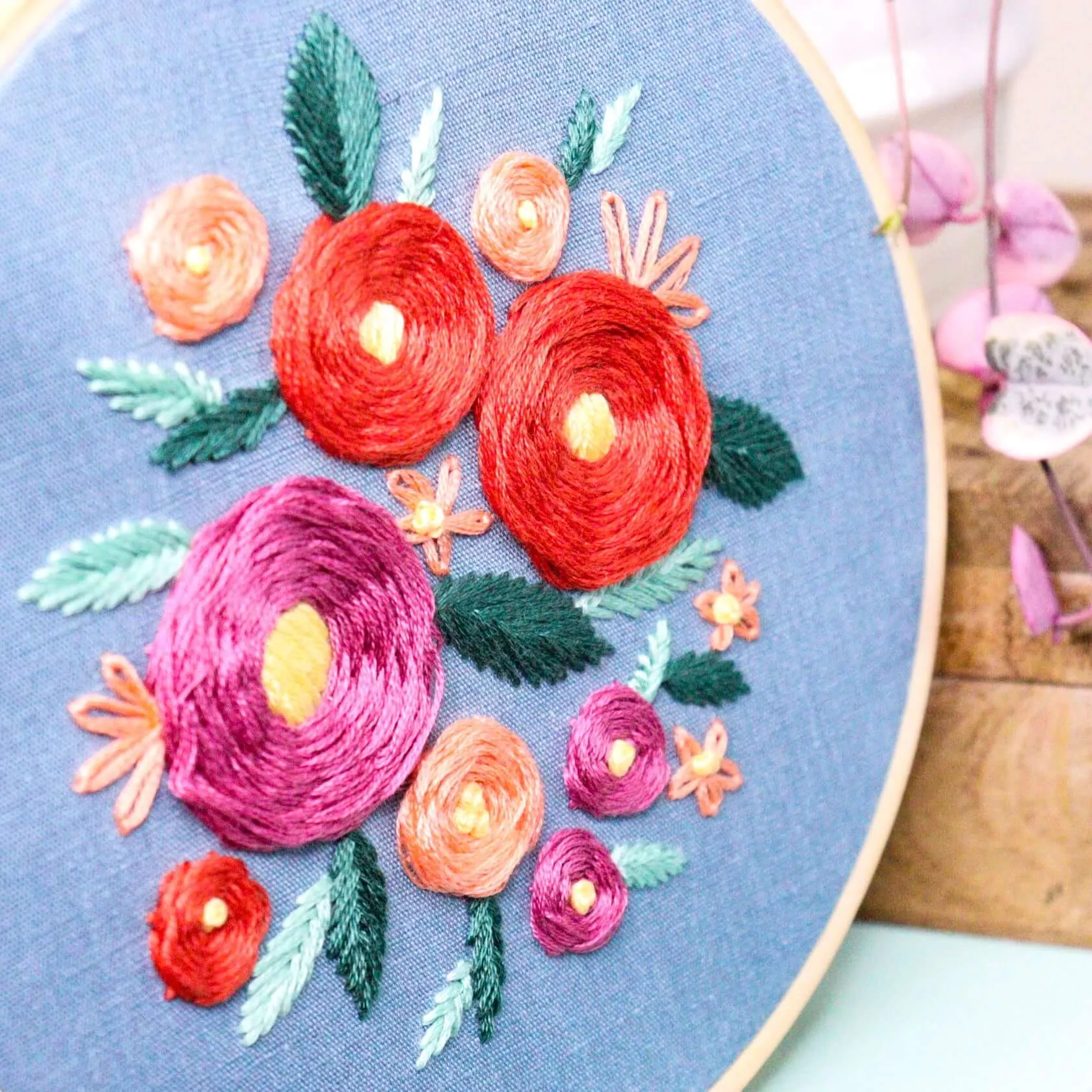 Rose Garden Modern Embroidery Kit