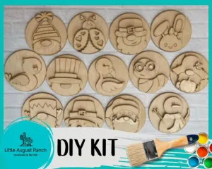 Round Holiday Faces - Interchangeable Round Tiles