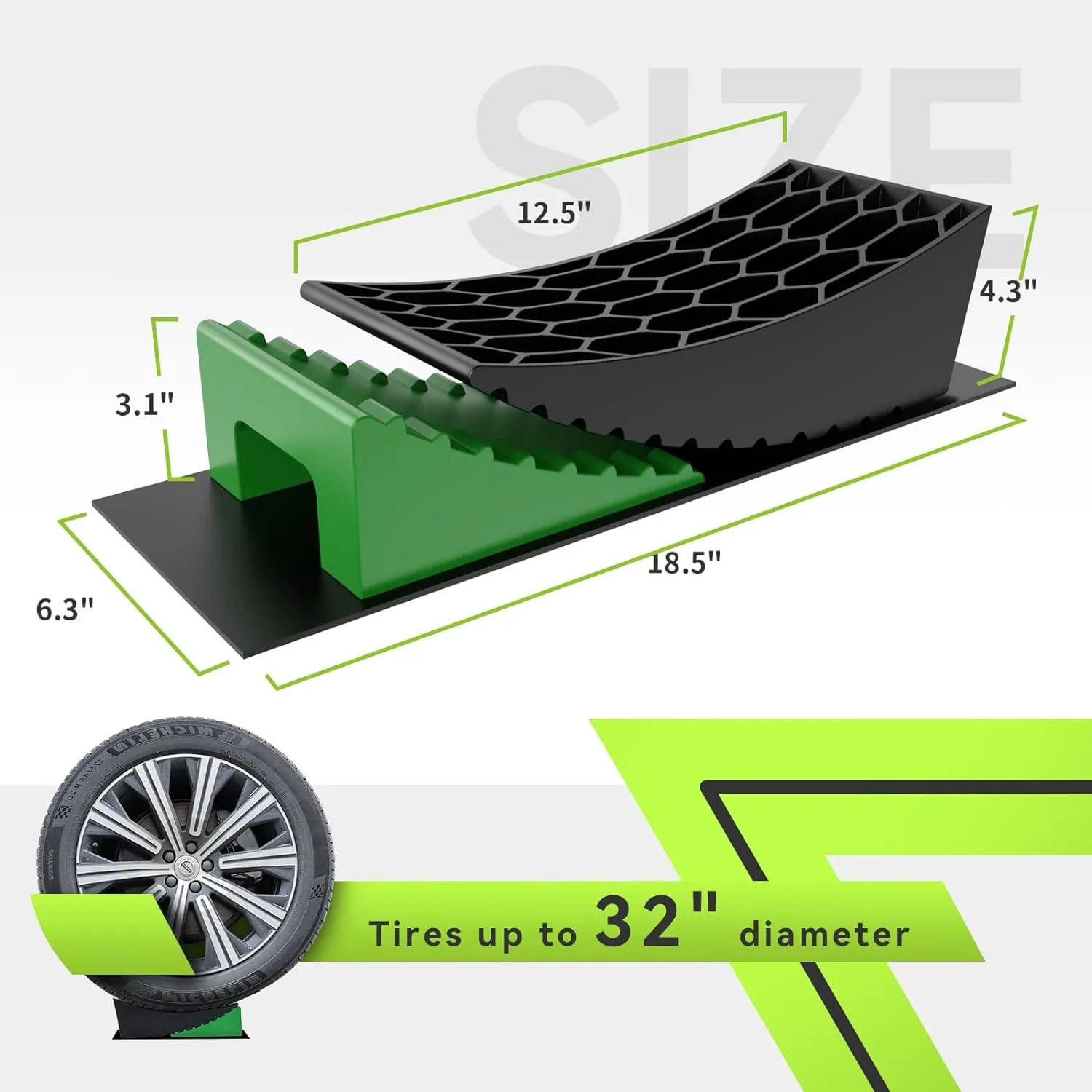 RVMATE Camper Levelers 8-Piece Kit RV Leveling Blocks Camper Wheel Chocks Including Two Curved Levelers, Two Chocks, and Two Rubber Grip Mats in Storage Carrying Bag