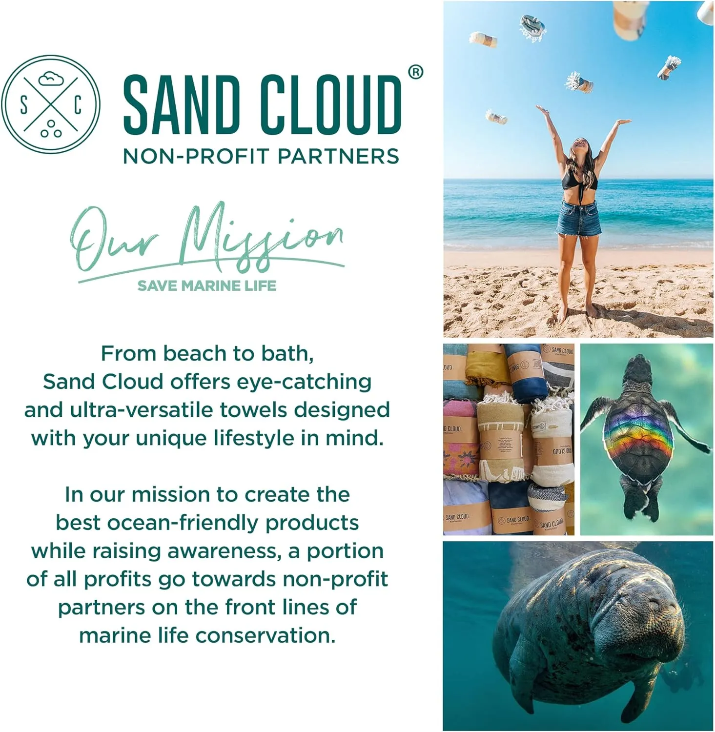 Sand Cloud Turkish Beach Towel - Sand Proof - 100% Certified Organic Turkish Towel - Quick Dry Towel for Beach, Picnic, Blanket or Bath Towel - As Seen on Shark Tank - Gocek (Denim)