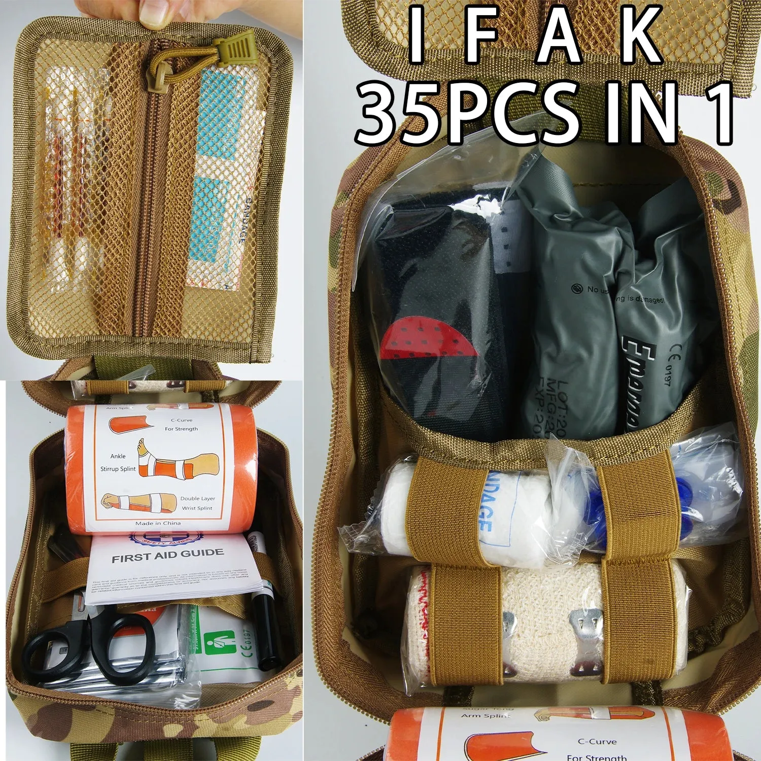 SANKE RESCUE Tactical First Aid Kit with Molle Bag for Emergency and Survival