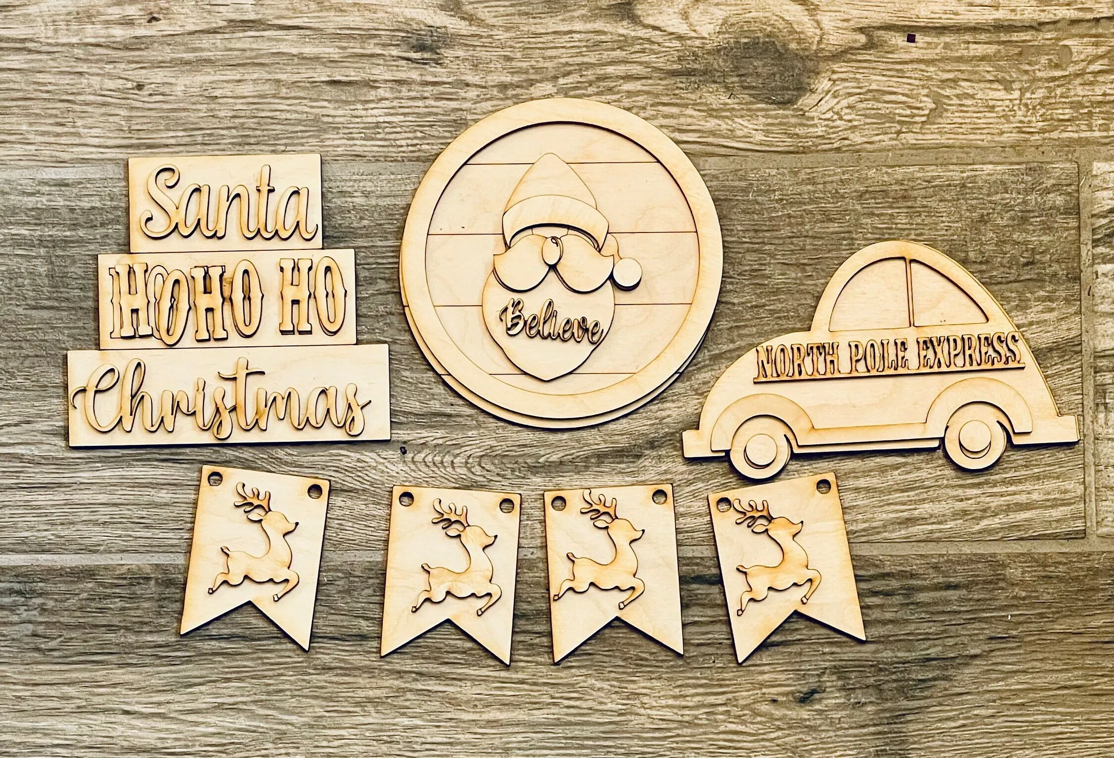 Santa Tiered Tray  DIY- Christmas Tier Tray Bundle