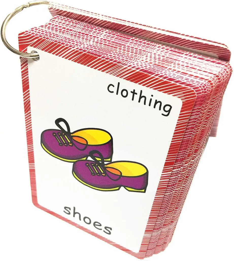 SANTSUN Set of Clothing Flash Cards for Toddlers(36 pc) | Kids Learning Flashcard & Montessori Pocket Cards Toys | Perfect for Pre-K Decor Background Wall Stickers, Teacher/Autism Therapists Tools