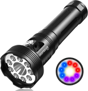 SAOPRKLER-GD11 Dive Light 2200LM Scuba Gear,200m Waterproof Underwater Diving Flashlight with Red/Blue/UV Modes,Magnetic Base Dive Flashlight for Spearfishing Night Diving