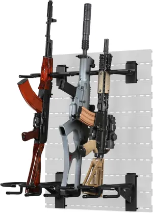 Savior Equipment Wall Rack System Tactical 6-Rifle Carbine Shotgun Storage Wall Mount Hanger, Heavy-Duty Steel Modular Firearms Gun Wall Gear Accessories Organizer