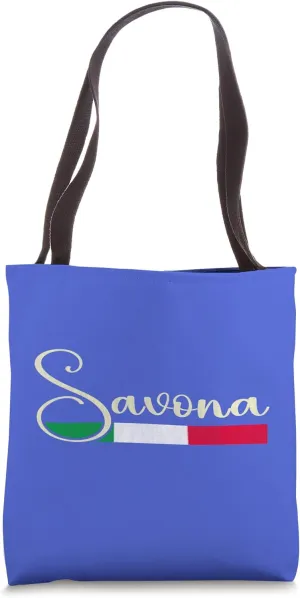 Savona Italia - Savona Italy Script Tote Bag
