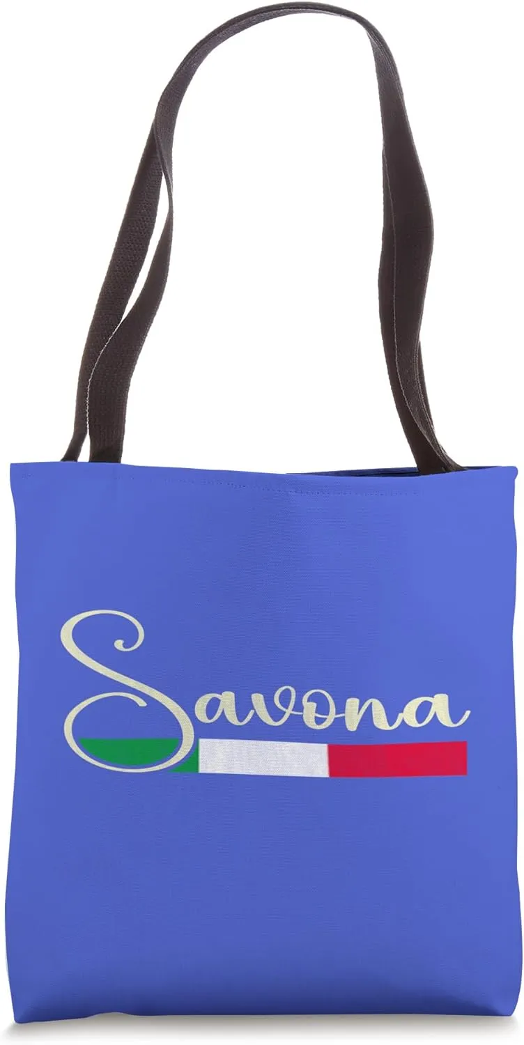 Savona Italia - Savona Italy Script Tote Bag
