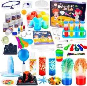 Science Kits for Kids 72  Science Lab Experiments Erupting Volcano,Rainbow Rain,Artificial Snow Magic Chemistry Toy DIY Science Educational Learning Kit for Boys Girls