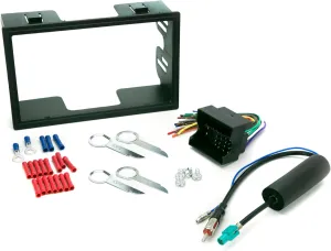 Scosche ICVW5BN Double DIN Radio Install Dash Kit and Harness Compatible with Select 2002-2005 Non-Amplified Volkswagen Vehicles - Complete Basic Car Stereo Installation Kit - Does Not Retain SWC