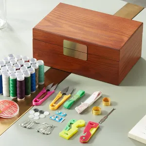 sewing tool box sewing kit sewing kit for adults wooden sewing basket sewing box with sewing kit accessories sewing set for home for beginners