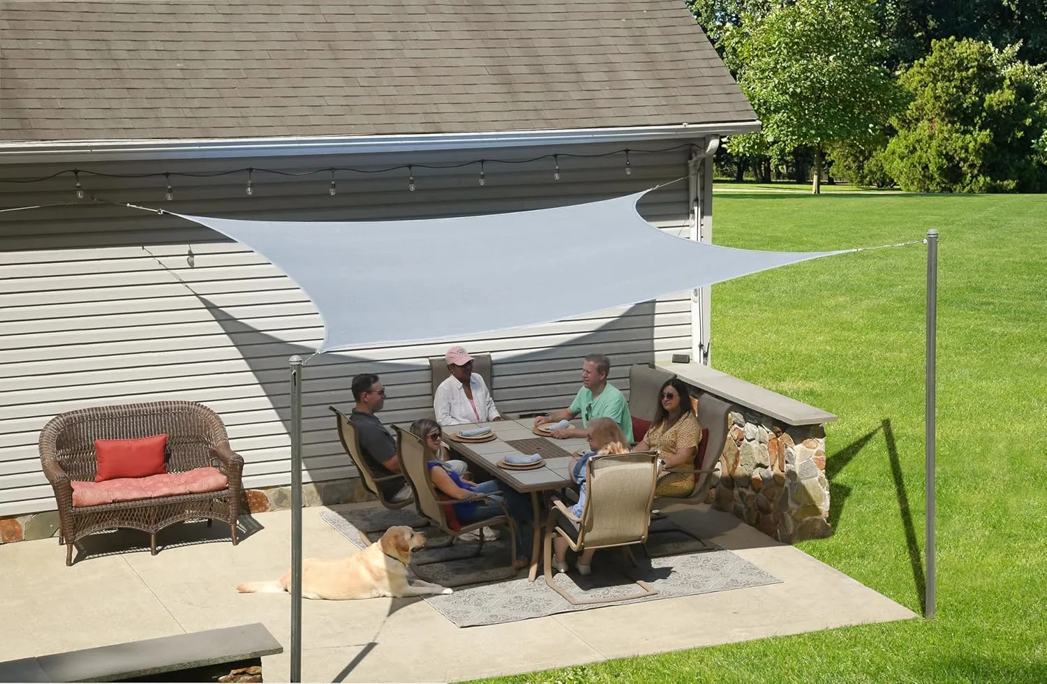 ShelterLogic 12' x 12' Outdoor Heavyweight Square Sun Shade Sail, Gray