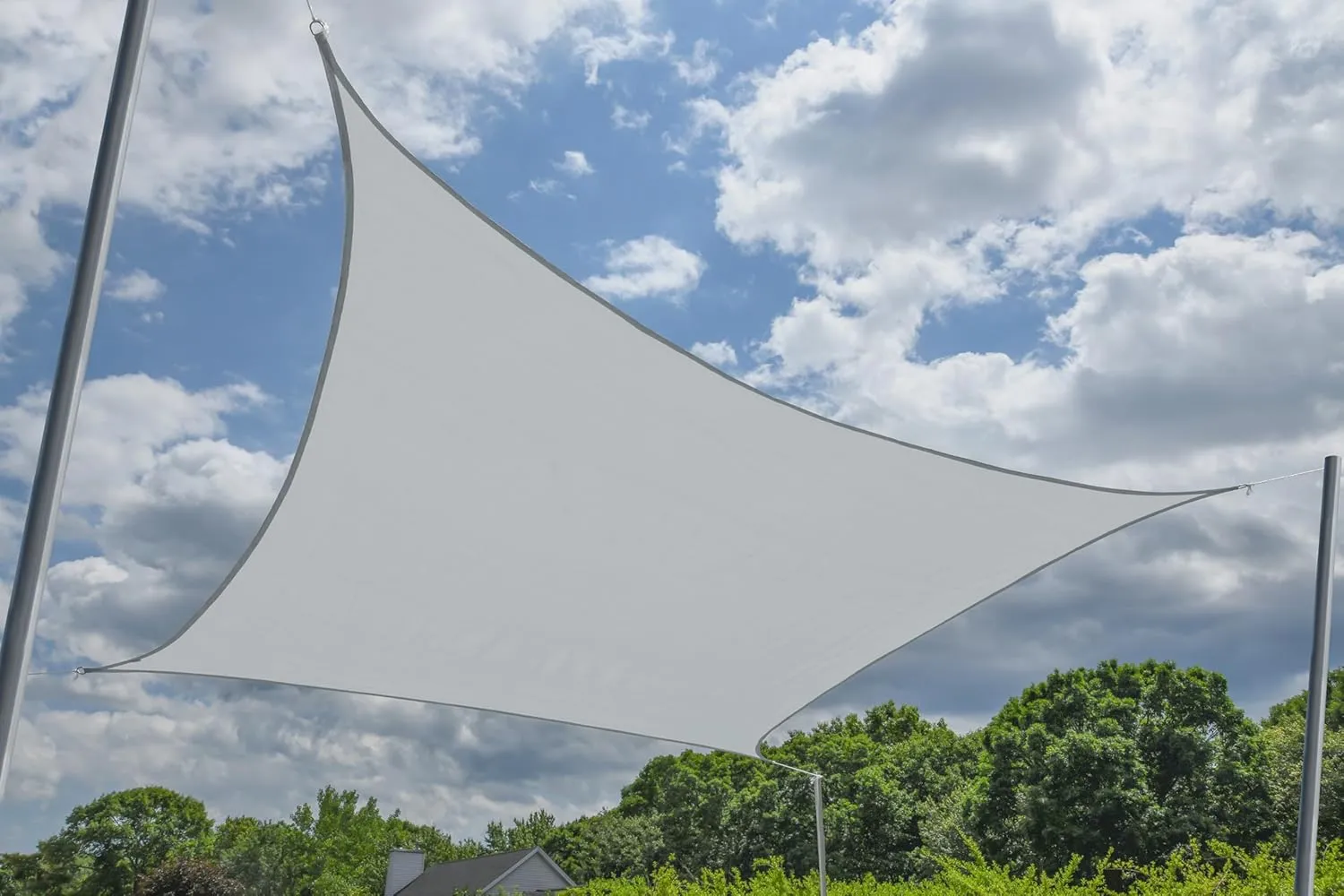 ShelterLogic 12' x 12' Outdoor Heavyweight Square Sun Shade Sail, Gray