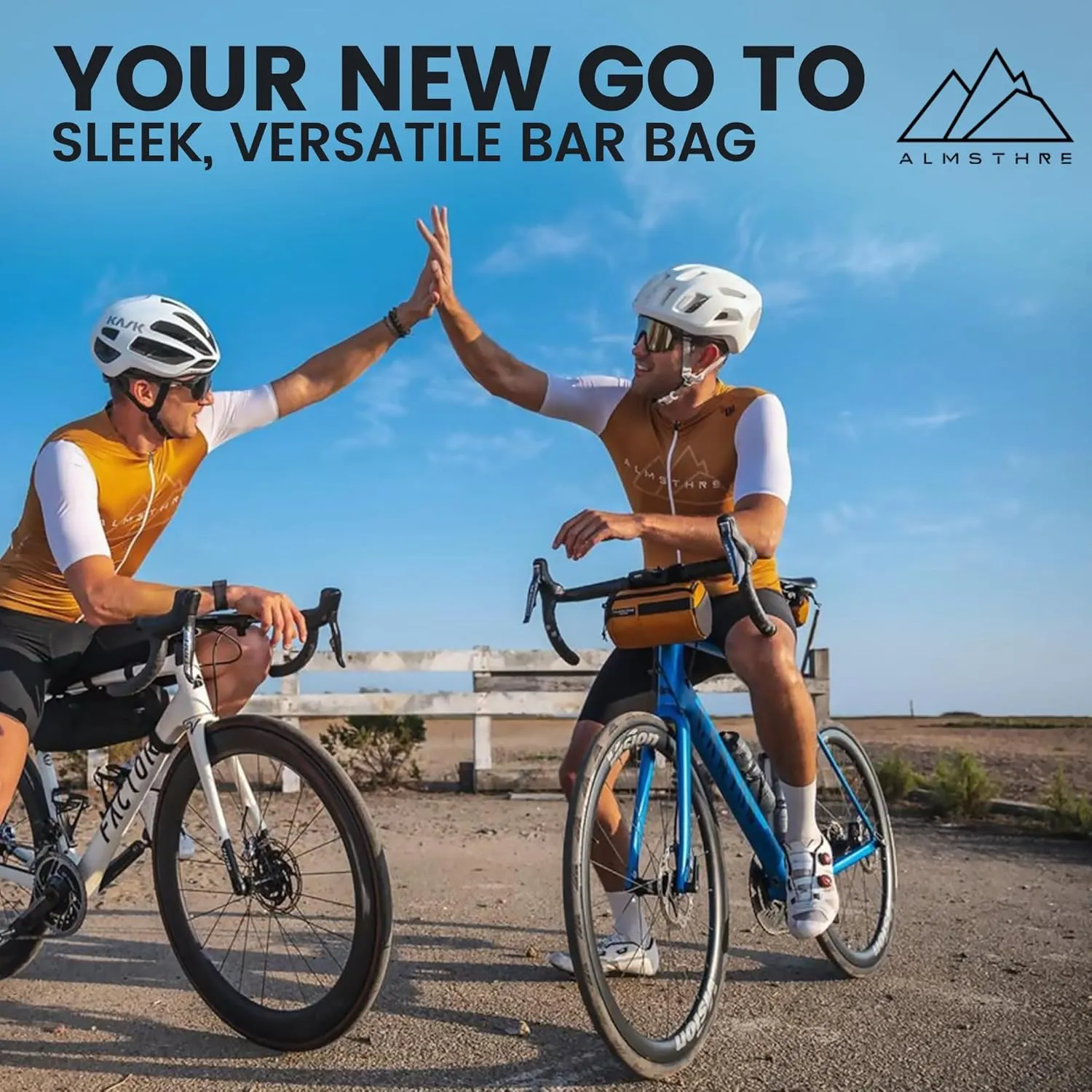 Signature Bar Bag – California Gold | Hard-Shell Bike Handlebar Bag with Waterproof Zippers & Adjustable Straps | Lightweight Bicycle Handlebar Bag, Compatible with Road, Gravel & MTB Bikes