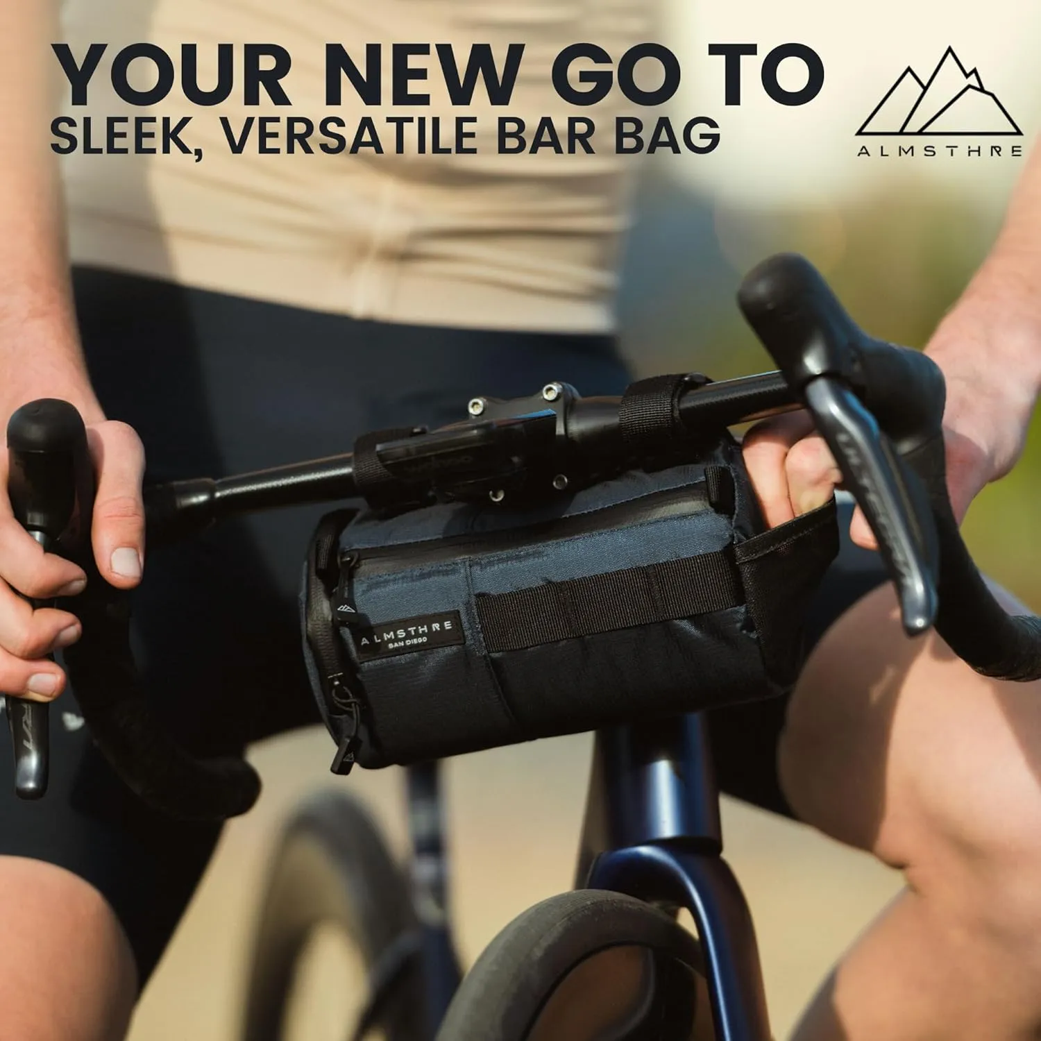 Signature Bar Bag – Cosmic Blue | Hard-Shell Bike Handlebar Bag with Waterproof Zippers & Adjustable Straps | Lightweight Bicycle Handlebar Bag, Compatible with Road, Gravel & MTB Bikes