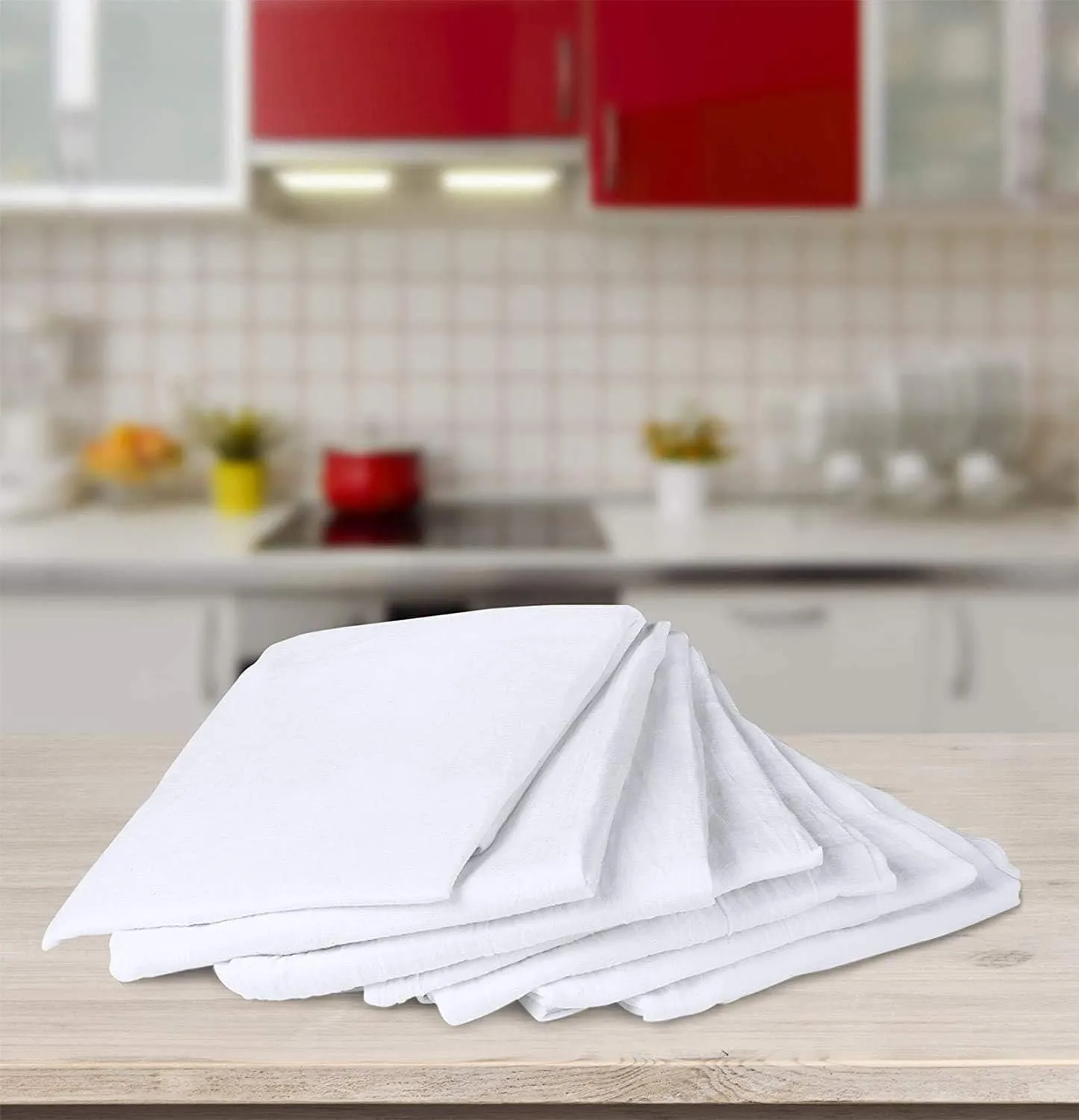 Simpli-Magic 79374 Flour Sack Kitchen Towels, Pack of 12, White, 24"x24"