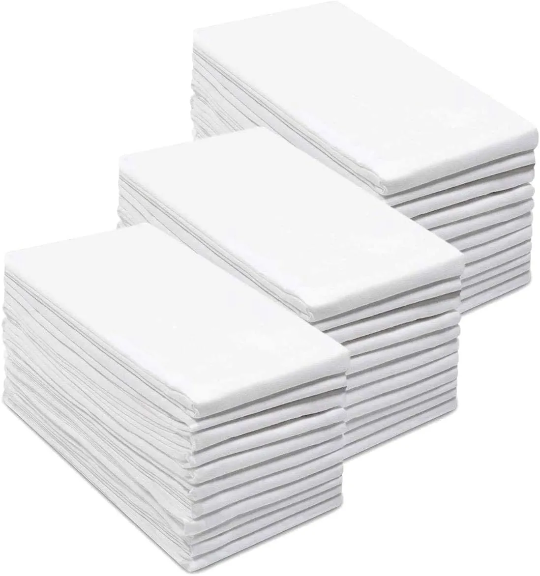 Simpli-Magic 79374 Flour Sack Kitchen Towels, Pack of 12, White, 24"x24"