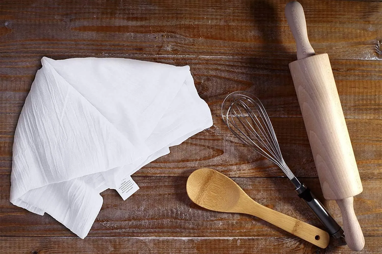 Simpli-Magic 79374 Flour Sack Kitchen Towels, Pack of 12, White, 24"x24"