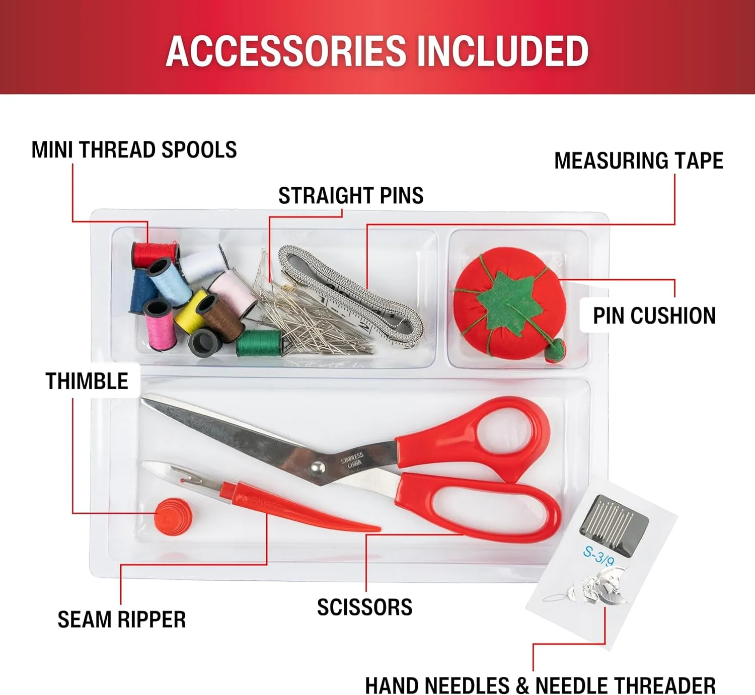 SINGER 07228 Sewing Basket with Sewing Kit, Needles, Thread, Pins, Scissors, and Notions, Deliah Scroll,