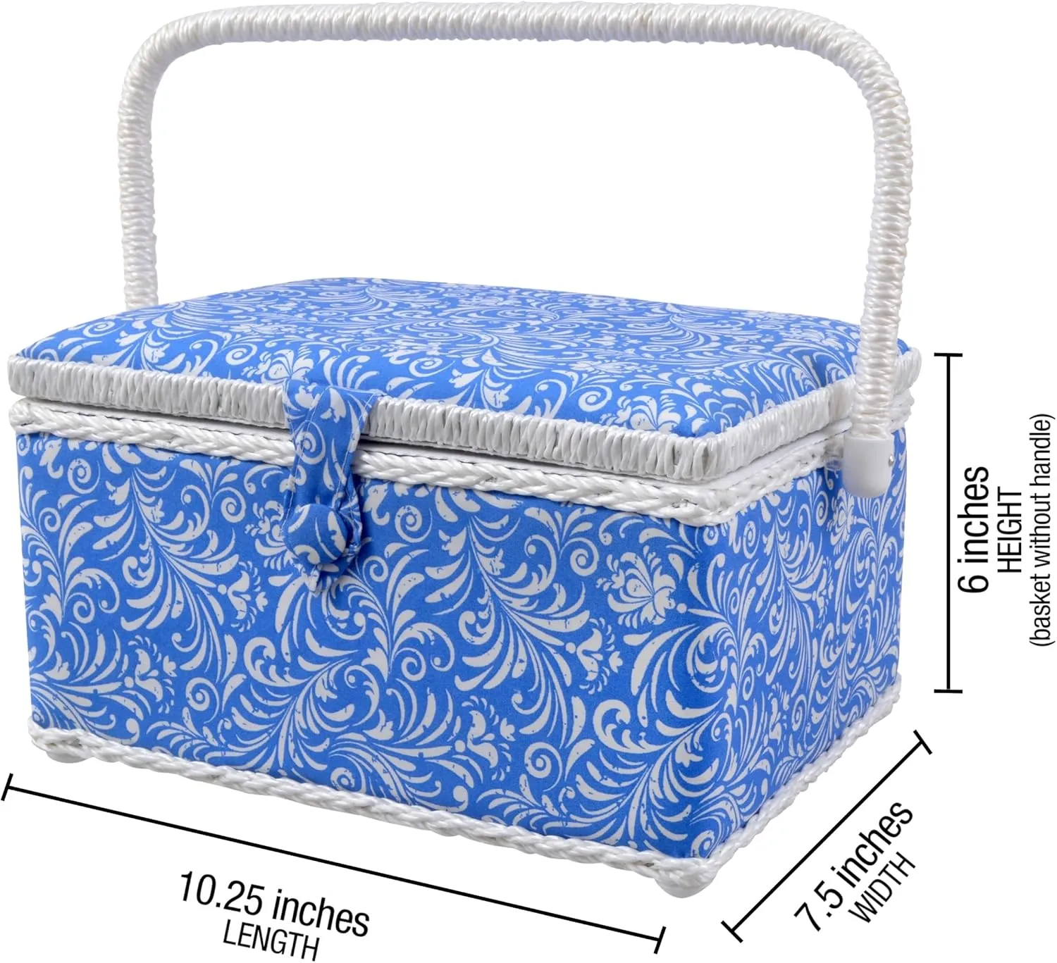 SINGER 07228 Sewing Basket with Sewing Kit, Needles, Thread, Pins, Scissors, and Notions, Deliah Scroll,