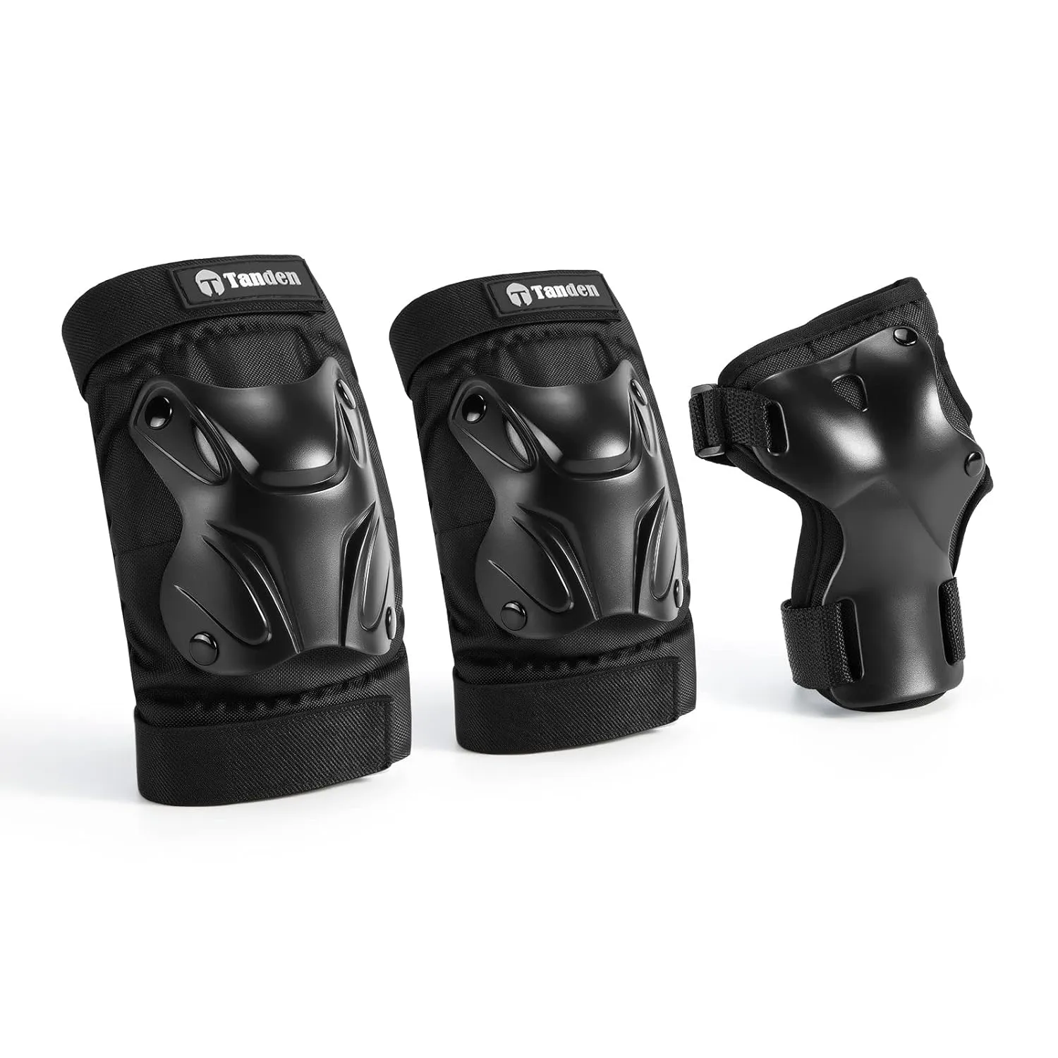 Skating Protective Gear Adult Knee and Elbow Pads Wrist Guards for Roller Skating Skateboarding, Skate Pads Adult Knee Pads for Men Women Black