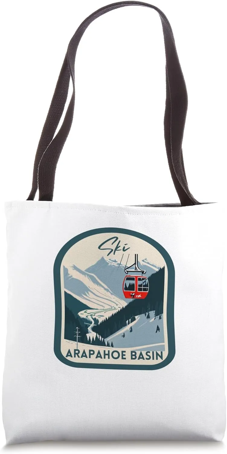 Ski Arapahoe Basin Retro Vintage Style Arapahoe Basin Skiing Tote Bag