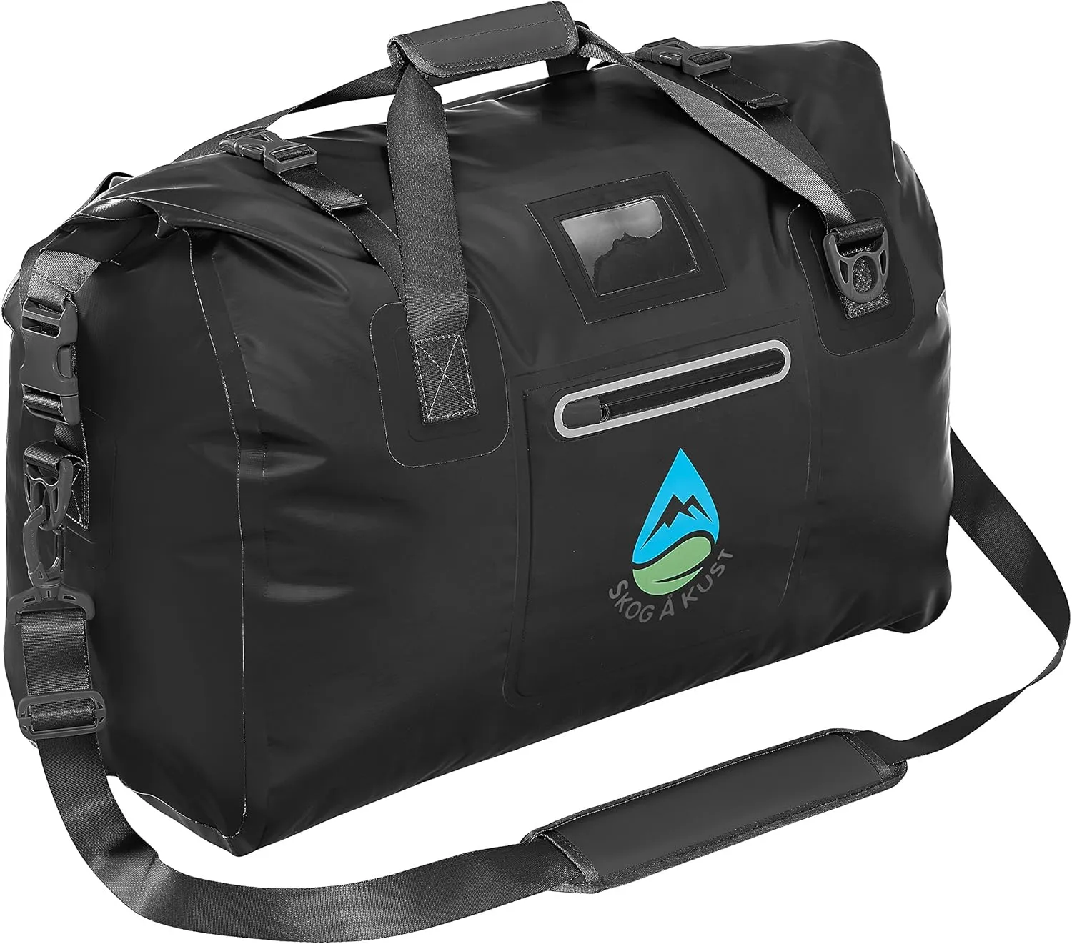 Skog Å Kust Duffelsak Heavy Duty Waterproof Duffel - Gear Bag for Sports, Travel, & More - 40L Black