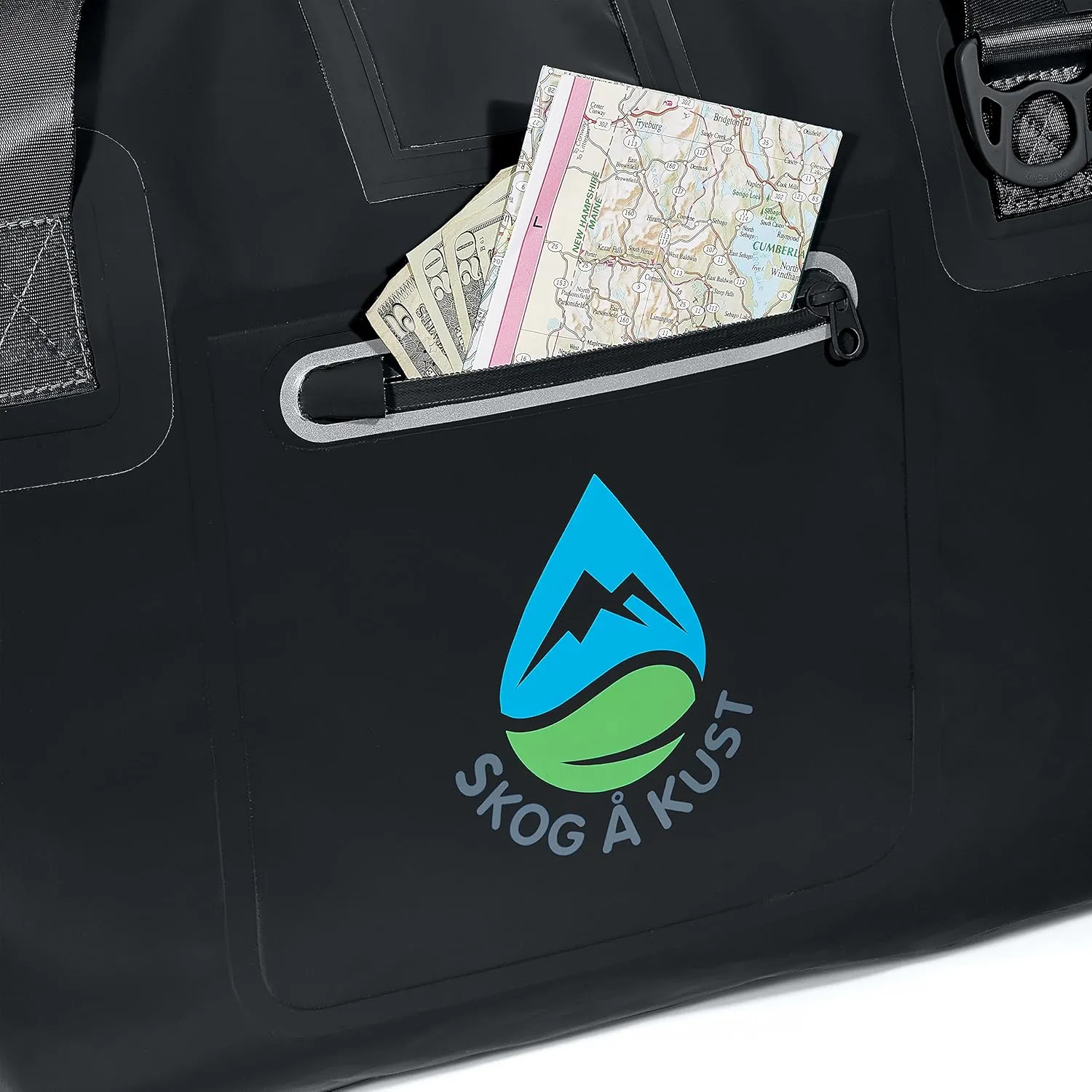 Skog Å Kust Duffelsak Heavy Duty Waterproof Duffel - Gear Bag for Sports, Travel, & More - 40L Black