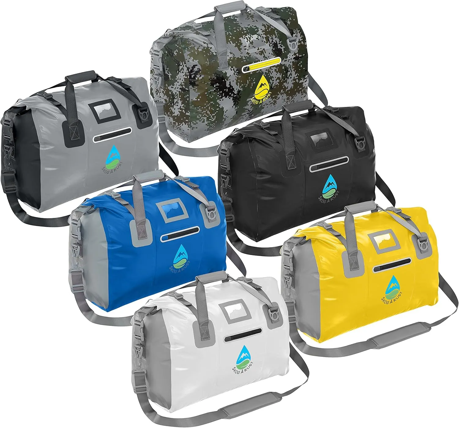 Skog Å Kust Duffelsak Heavy Duty Waterproof Duffel - Gear Bag for Sports, Travel, & More - 40L Grey
